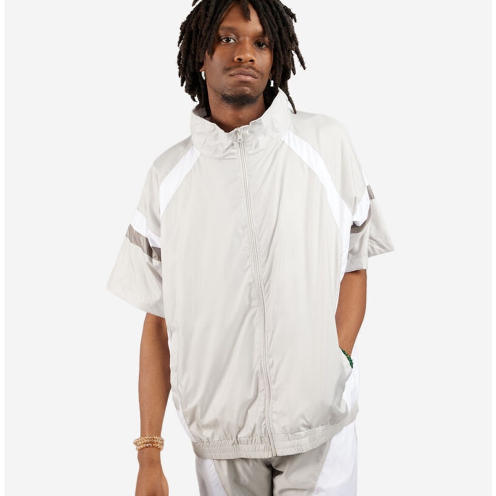 Full-Zip Colorblock Nylon Top